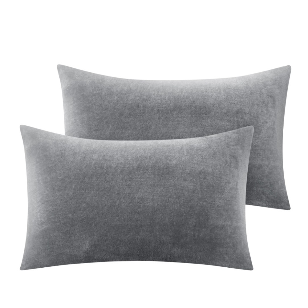 Luxury Gray Flannel Pillowcase Set
